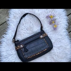 Brighton Leather Cheetah/Croc Print Handbag, Mules and flip flops.